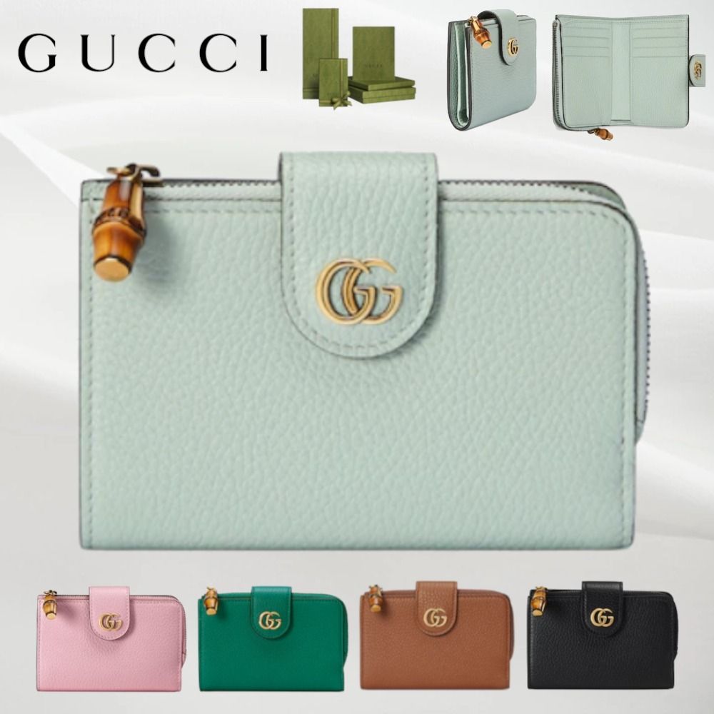 すぐ届く！GUCCI バンブー付き ダブルG ミディアム ウォレット (GUCCI/折りたたみ財布) 739498 AABXM 1000【BUYMA】