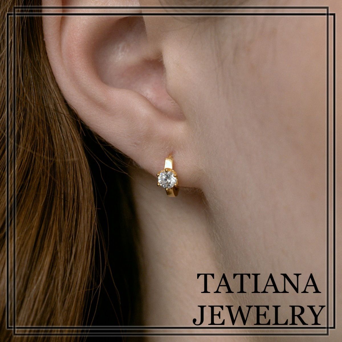 【TATIANA】(Silver925) Front Cubic Hoop Earrings 韓国 ピアス TATIANA】(Silver925) Glitter Hoop Earrings 韓国発 ピアス