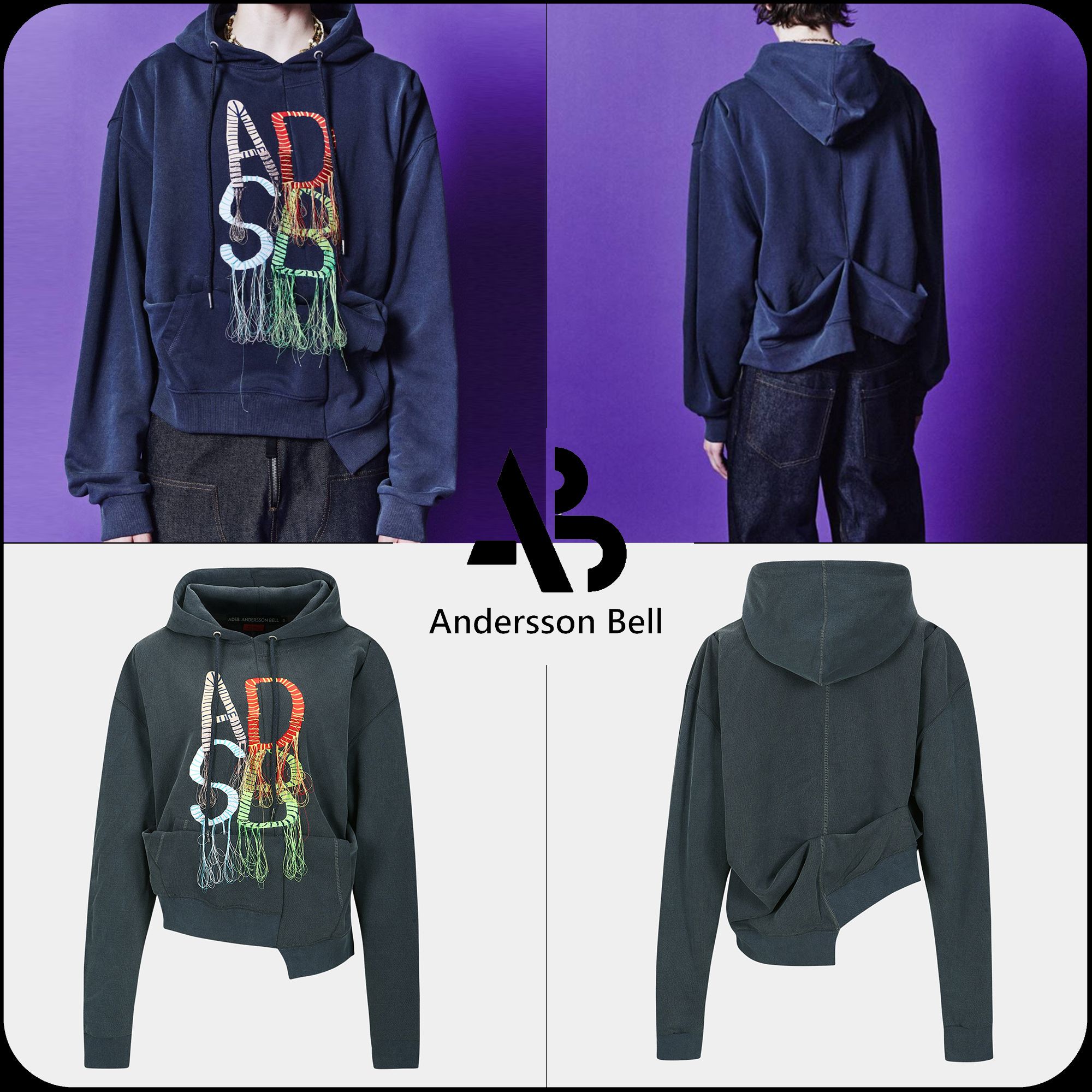[ANDERSSON BELL]★UNISEX REWORK ADSB CATERPILLAR HOODIE ESSENTIAL) UNISEX REWORK ADSB CATERPILLAR HOODIE atb1103u