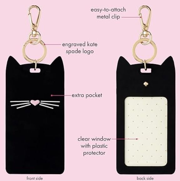 Kate Spade IDケース ブラックキャット キーチェーン パスケース