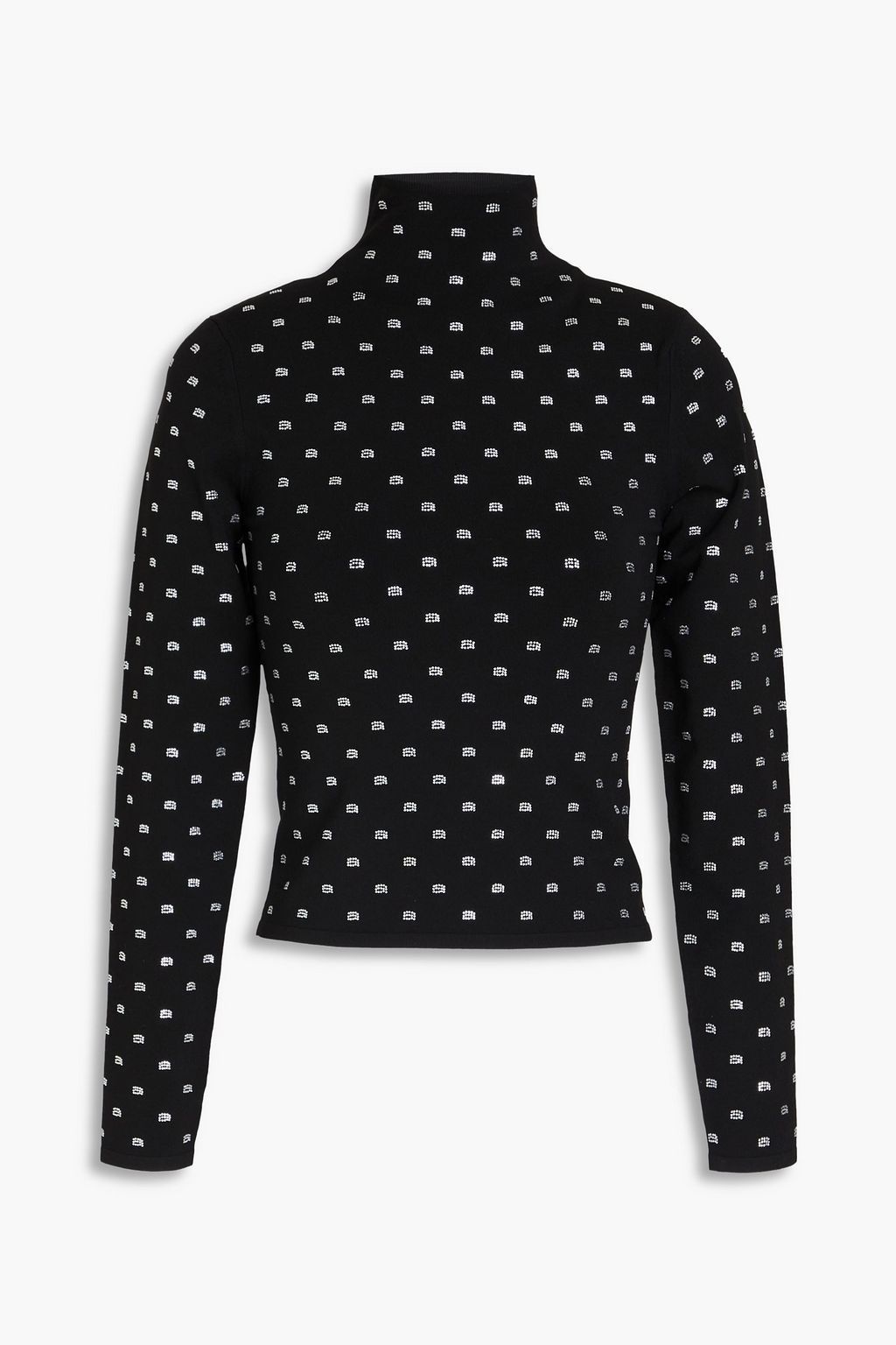 関送込【Alexander Wang】クリスタルロゴ クロップド トップス ALEXANDER WANG クロップド タートルネックトップス クリスタル