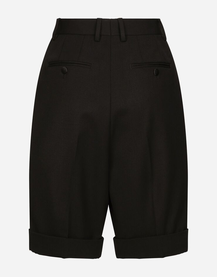 【DOLCE&GABBANA】ウールギャバジンショートパンツ ブラックのウィメンズ ウールギャバジン タキシード ショート