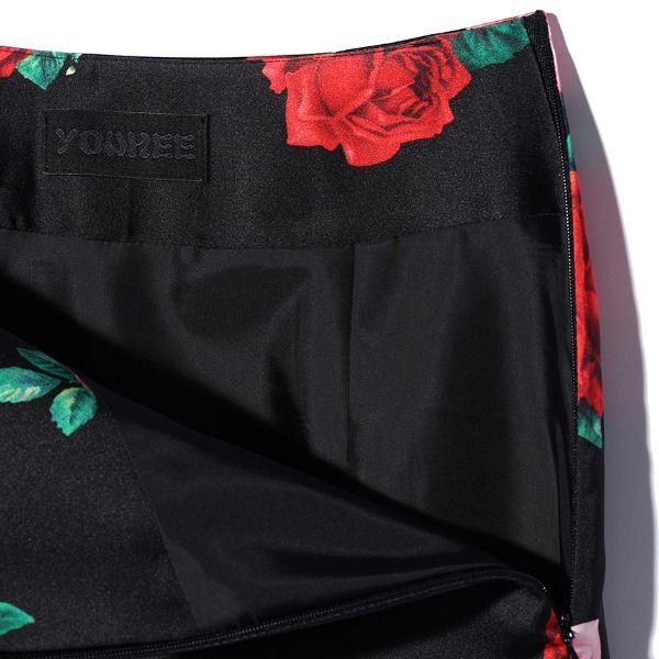 ミニスカート YOUHEE SATIN FLOWER PATTERN SKIRT 4BFK272 YOUHEE SATIN FLOWER PATTERN SKIRT 4BFK272 (YOUHEE/ミニ