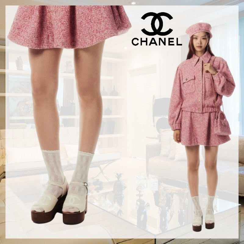 シースルーがキュートで可愛い】 CHANEL ソックス (CHANEL