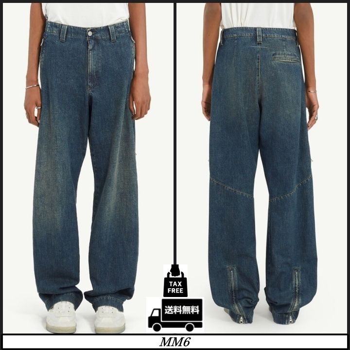 Maison Margiela☆ダークウォッシュ デニムジーンズ♪【送料込】 MM6】ストレートレッグ ブルーデニム トラウザーズ (MM6 Maison