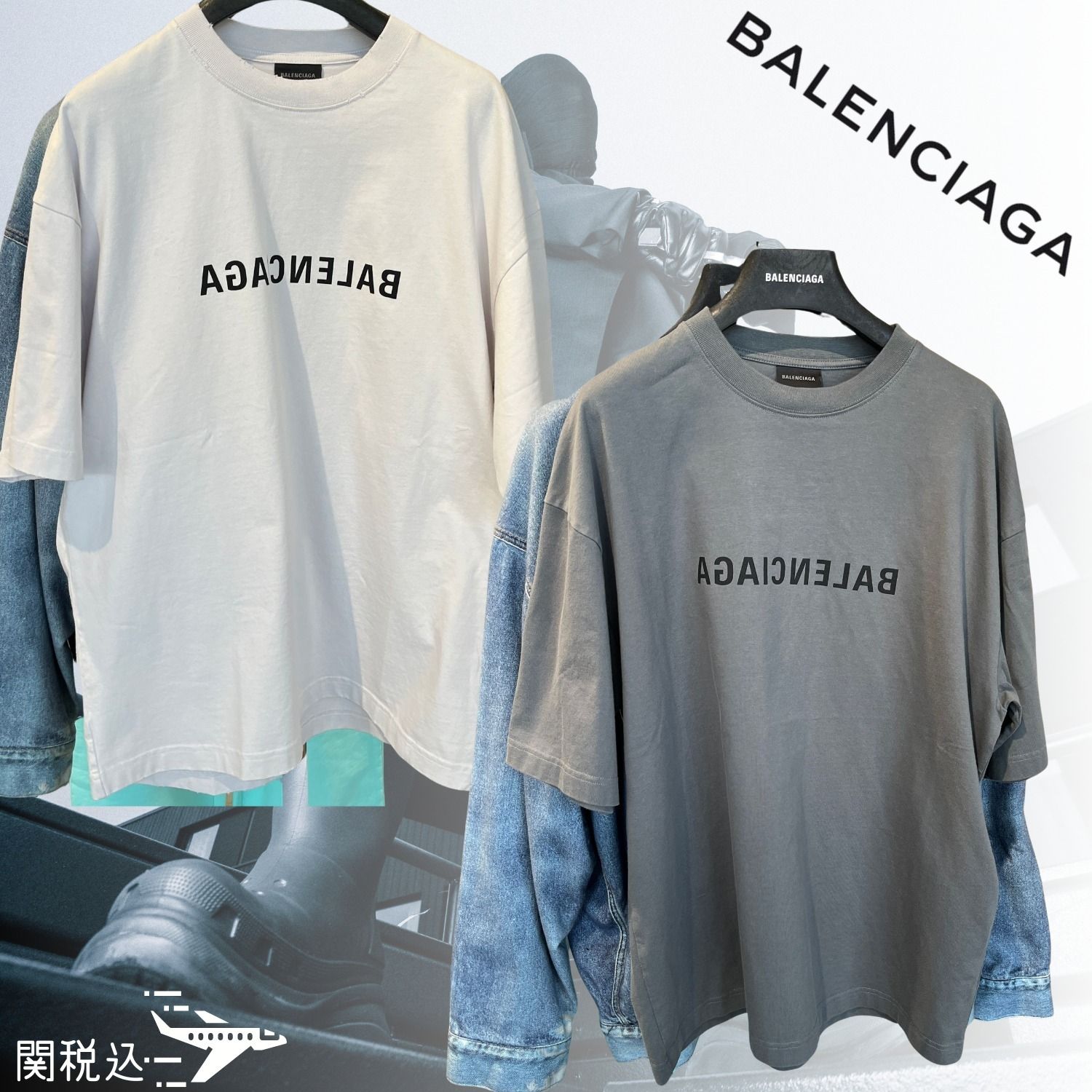 最高品質の バレンシアガ BALENCIAGA MIRROR 612966 Tシャツ ミラーロゴ トップス
