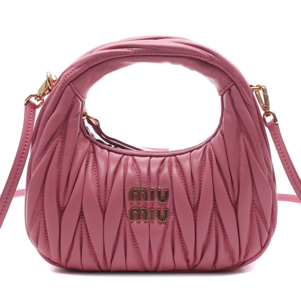 MiuMiu★2WAY ワンダー マテラッセレザー ホーボーミニバッグ 限定値下げ】miumiu ワンダーマテラッセレザーホーボーミニバッグ