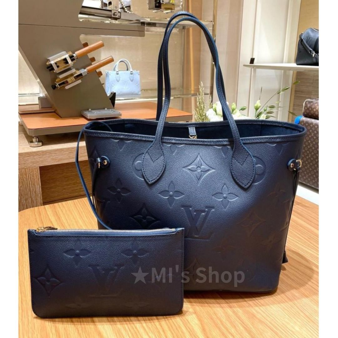 24FW/上品ネイビー】LouisVuitton トートバッグ ネヴァーフル