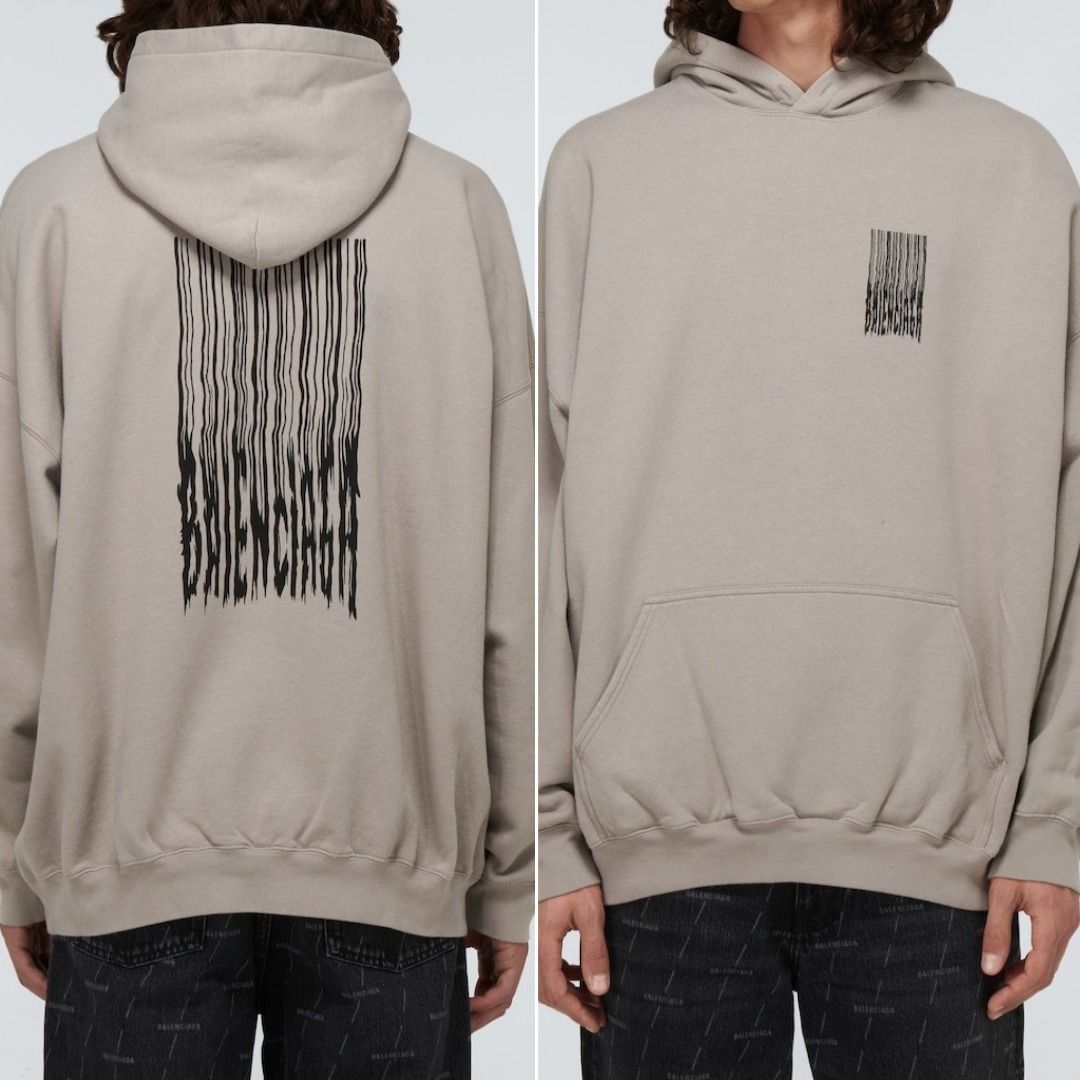 BALENCIAGA】TAPE TYPE RIPPED POCKET HOODIE ラージフィット