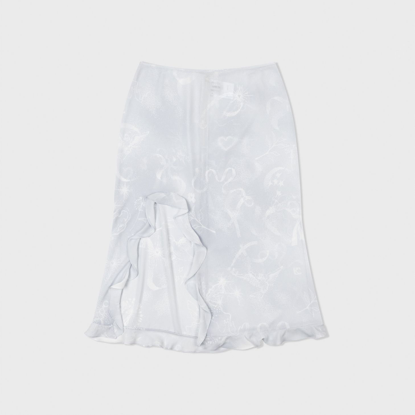 スカート LOW CLASSIC : 24SS / CHIFFON RUFFLE SKIRT (LIGHT GREY) LOW CLASSIC : 24SS / CHIFFON RUFFLE SKIRT (LIGHT GREY) (LOW
