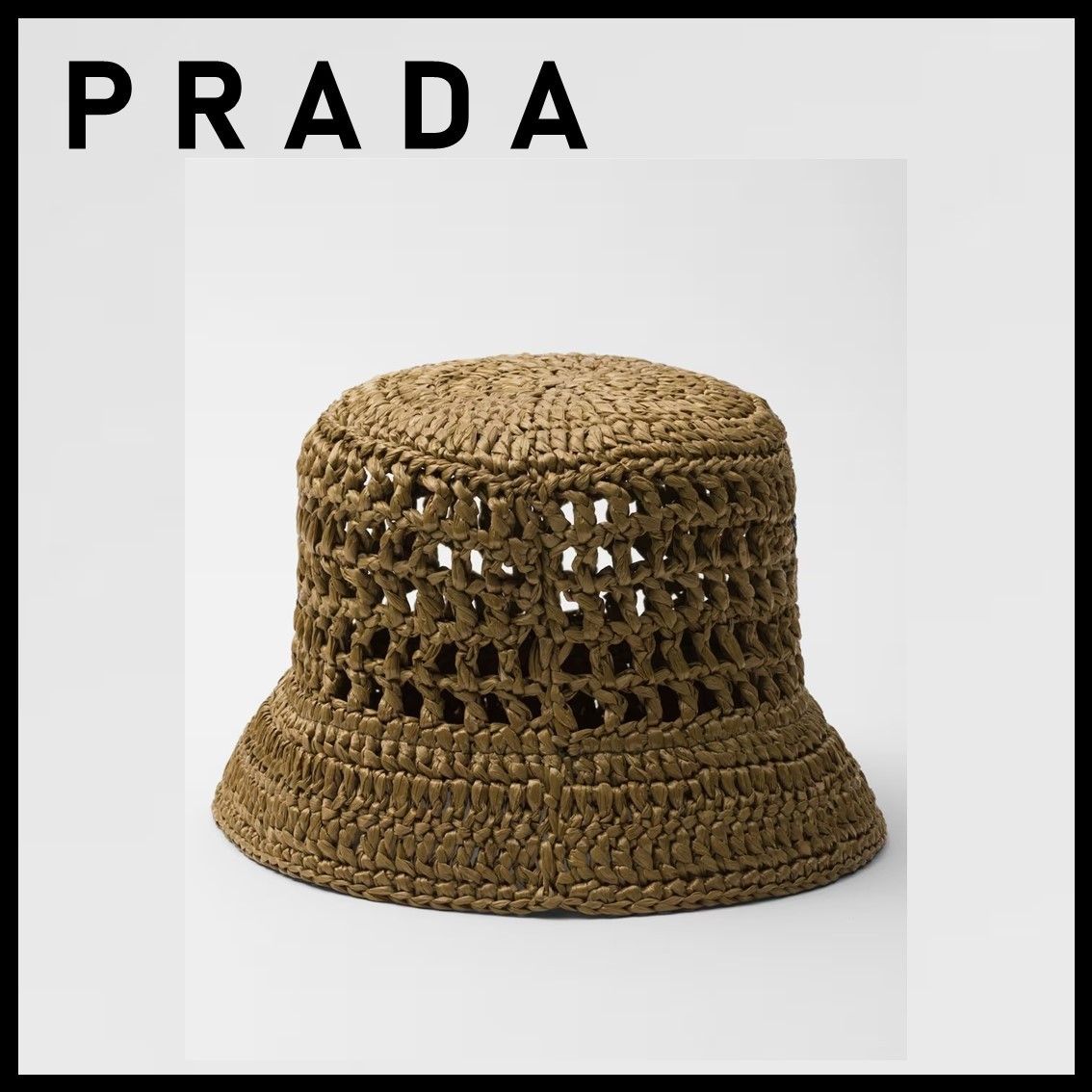 直営店買付☆PRADA ウーブンファブリック バケットハット (PRADA