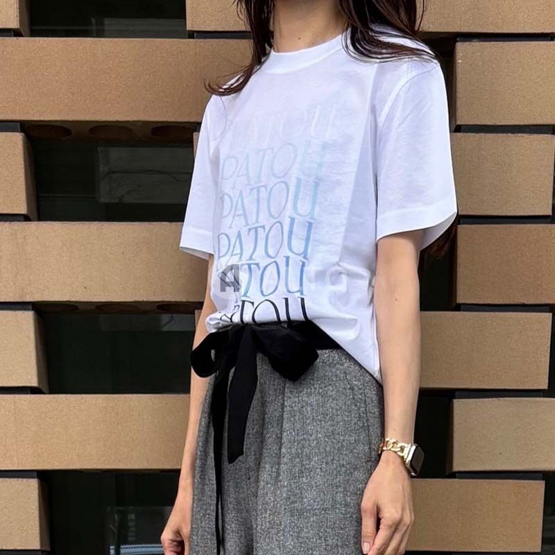 PATOU パトゥ PATOU PATOU Tシャツ コットン ロゴ入り JE1129999