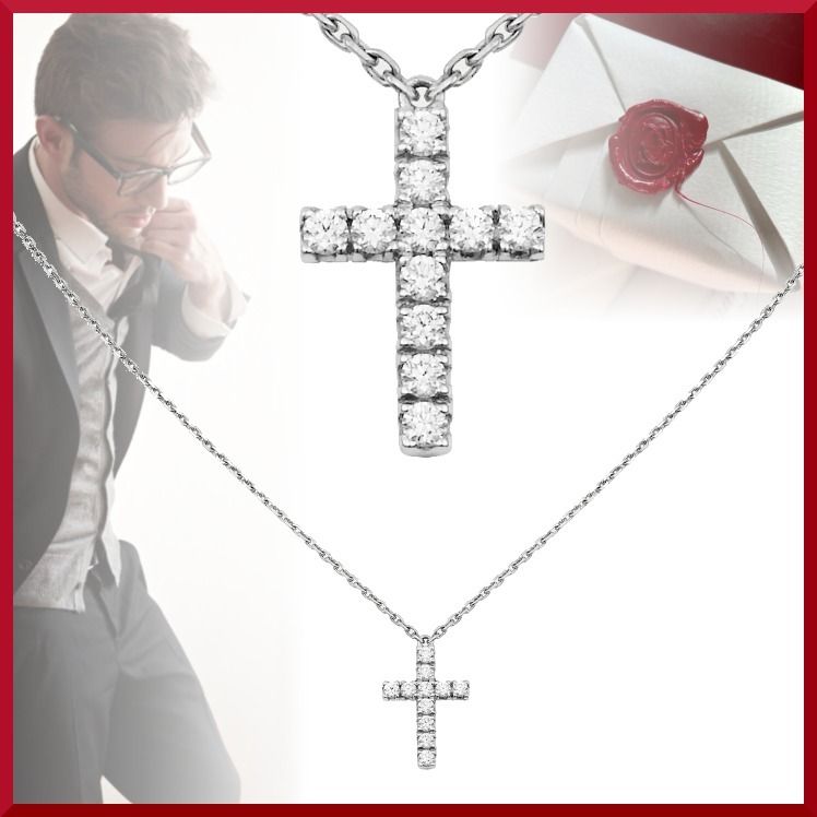クロス◆Cartier◆クロスモチーフ ダイヤモンドネックレス クロス◇Cartier◇クロスモチーフ ダイヤモンドネックレス