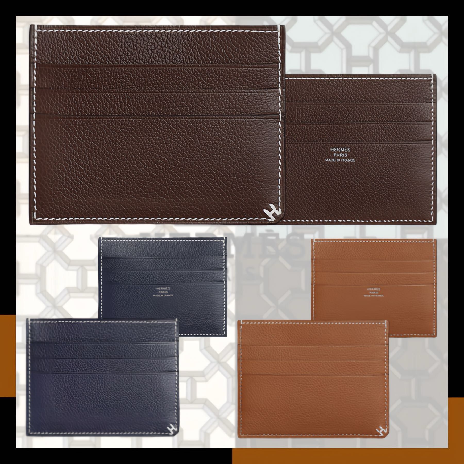 HERMES 最新作 上品 カードケース ホルダー 刺繍ロゴ H Sellier