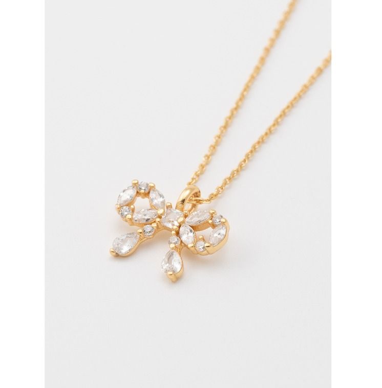 TATIANA☆(silver925) dainty cubic ribbon necklace ネックレス TATIANA☆[Silver925] Cubic Ring Ribbon Necklace (TATIANA