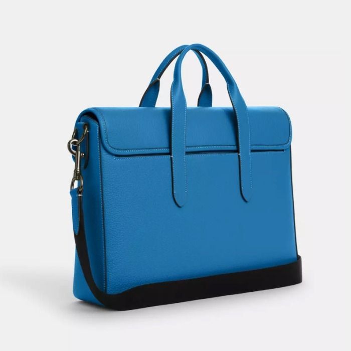 COACH サリバン ビジネスバッグ 青色 取り外し可能ストラップ付