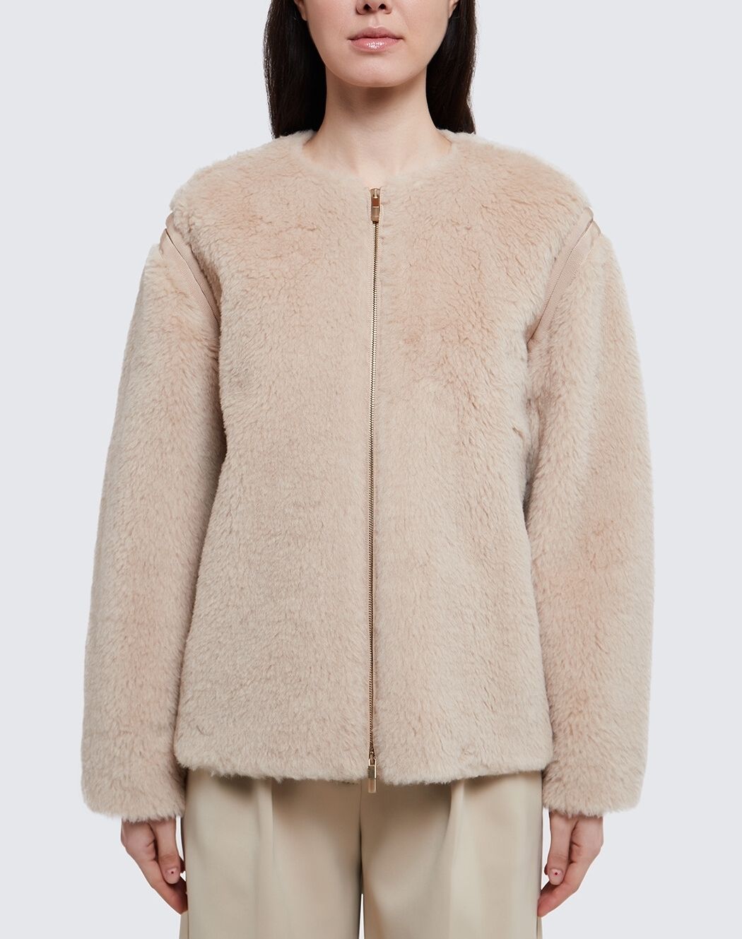 【MAX MARA】PANNO テディベア クルーネック ジャケット MAX MARA】PANNO テディベア クルーネック ジャケット (Max Mara