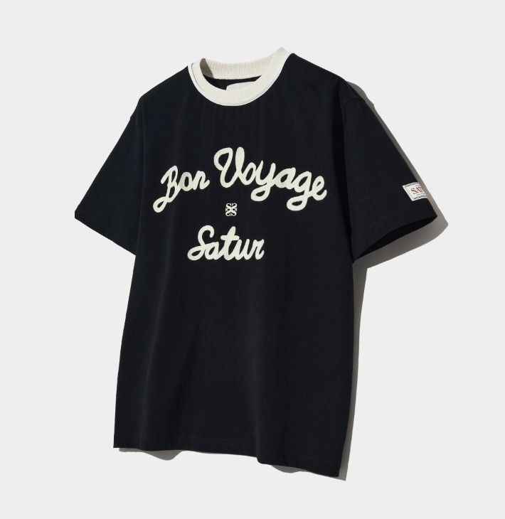 ◆SATUR Logo Voyage 刺繍Tシャツ/2色◆ ◇SATUR Logo Voyage 刺繍Tシャツ/2色◇ (SATUR/Tシャツ