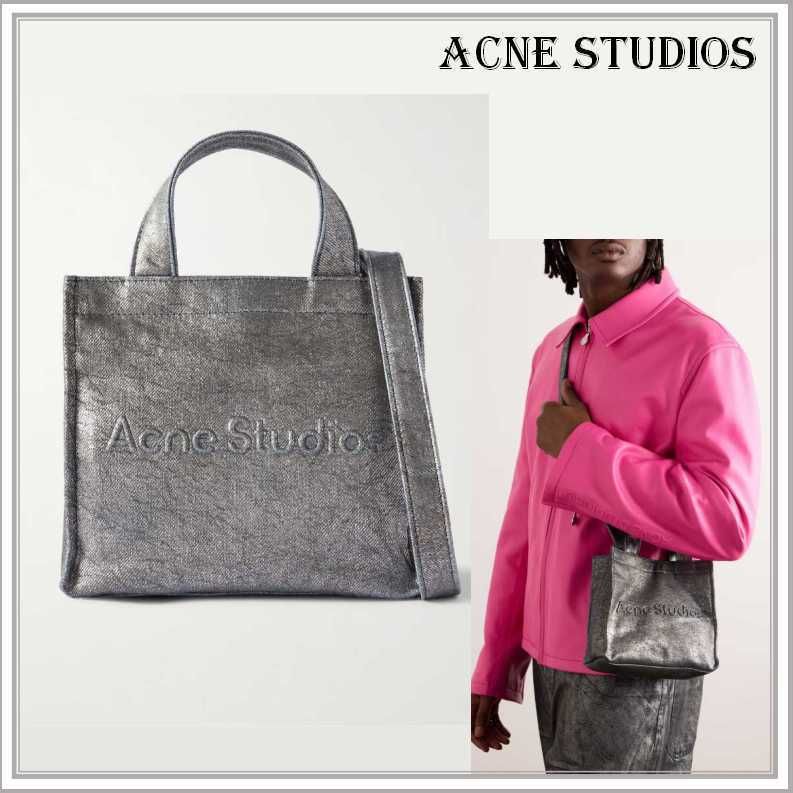 SALE【Acne Studios】メタリックデニム トートバッグ ACNE STUDIOS メタリックデニム トートバッグ エンボス