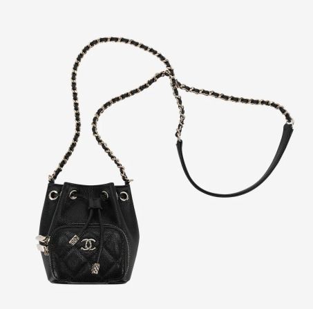希少◇送料込♪【CHANEL】ミニチェーンバケット バッグ ブラック
