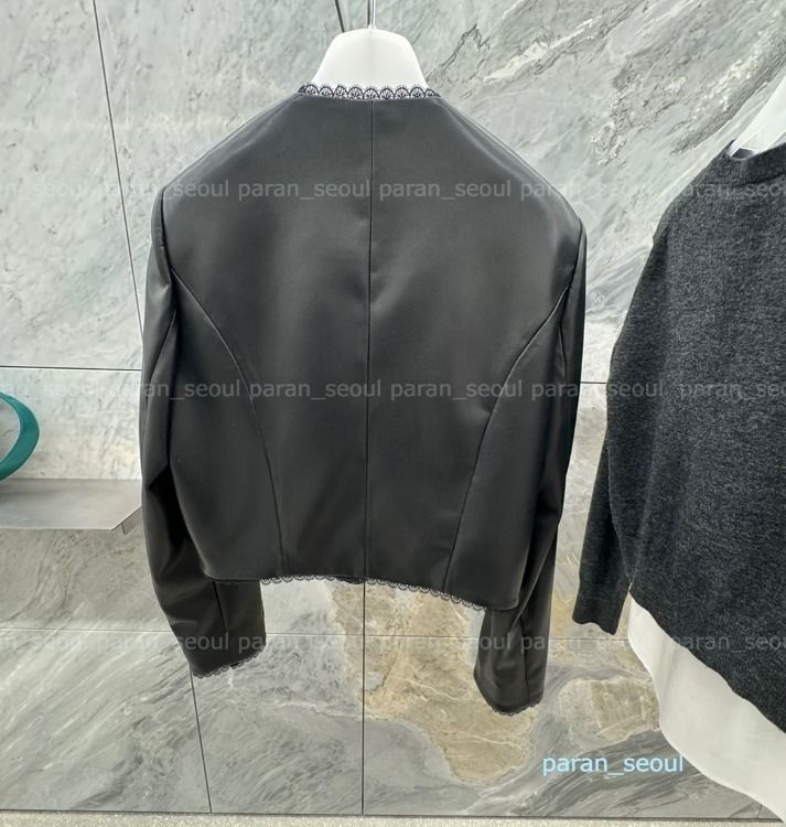 Mardi Mercredi☆FAUX LEATHER CROPPED JACKET LACE (Mardi