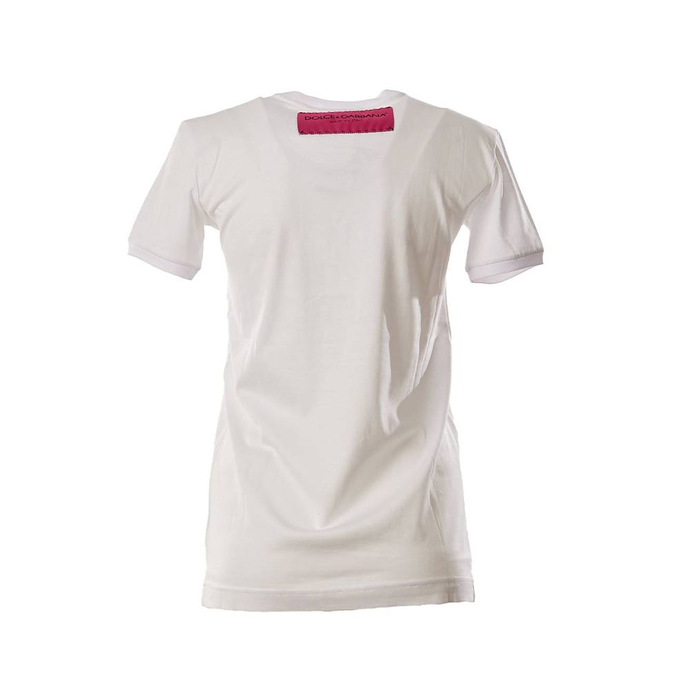 D&G Tシャツ 半袖 ホワイト ロゴ ビジュー【国内発送】 (Dolce