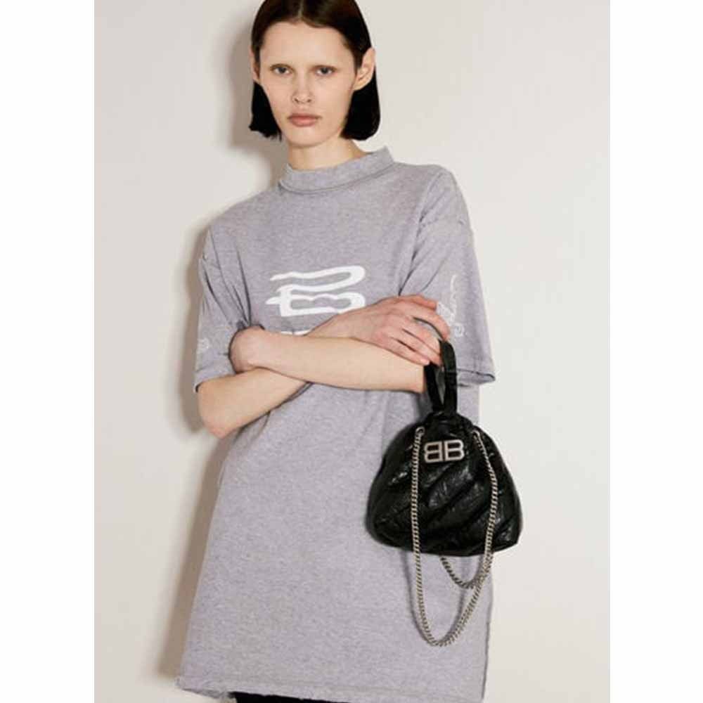 直営店☆BALENCIAGA☆ お洒落♪CRUSH CHAIN M ショルダーバッグ Women's Crush Chain Bag Small in Black | Balenciaga AU