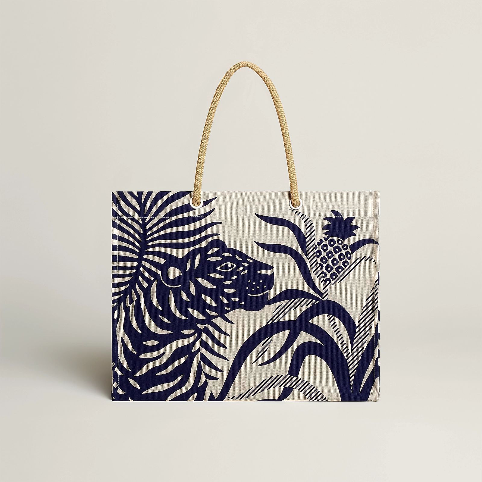 ジャングルの虎と果実】HERMES ビーチバッグ Tigre a l'Ananas