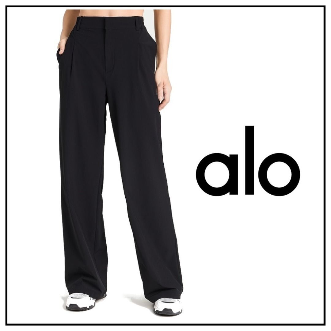 大人気【Alo Yoga】High Waist Pursuit Trousers ワイドパンツ