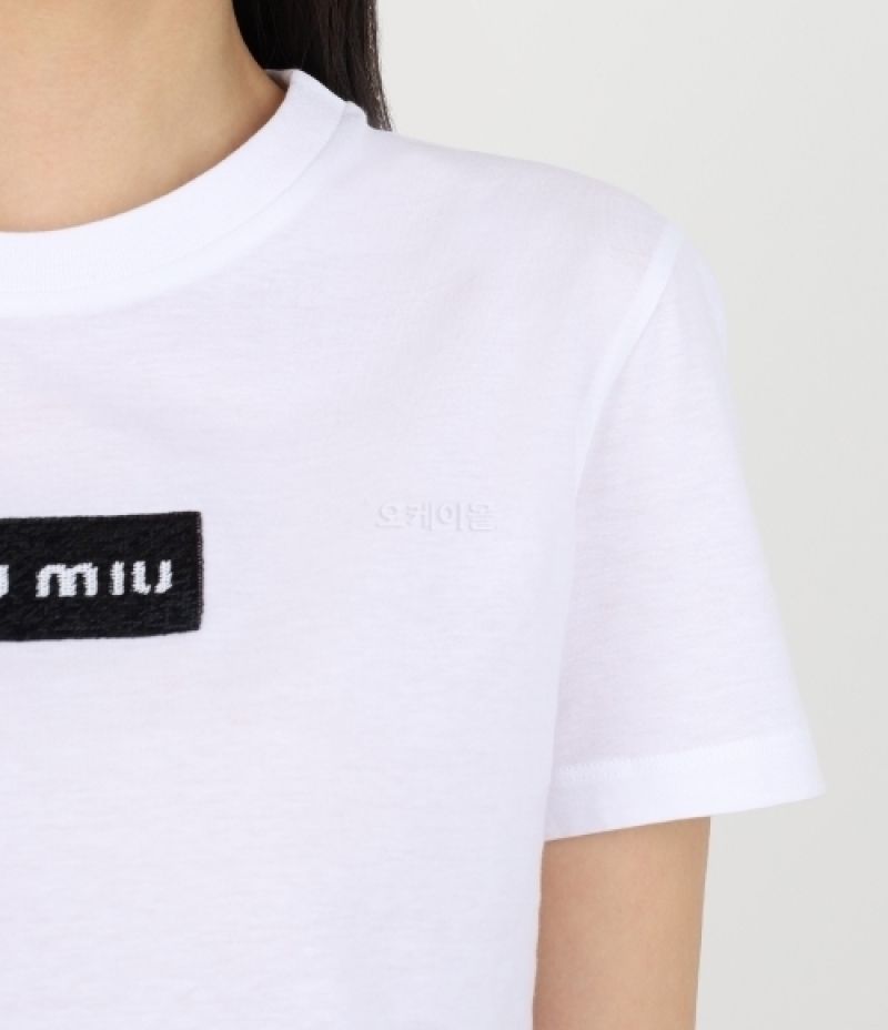 Miu Miu｜SHORT-SLEEVED ROUND NECK T-SHIRTS (MJN495 14AT