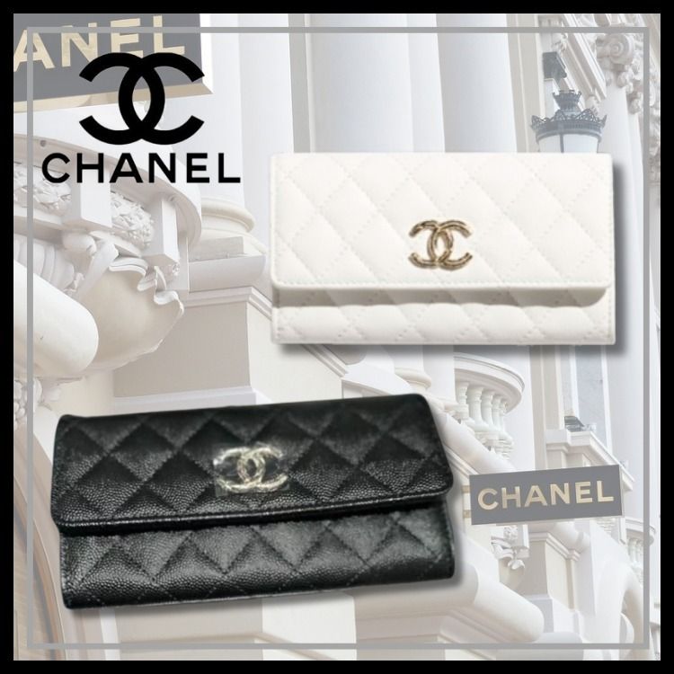 ファッションCHANEL キャンバス布ロングウォレット