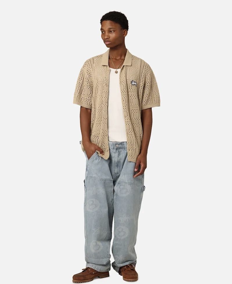 STUSSY】ストリートブランド/クロシェットシャツ (STUSSY/シャツ