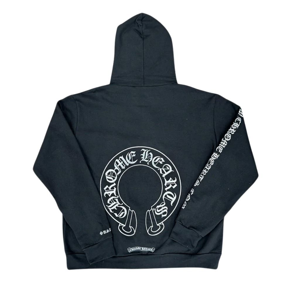 在庫少◆送料込【CHROME HEARTS】シルバーグリッターパーカー クロムハーツ†シルバーグリッター仕様のホースシューロゴ