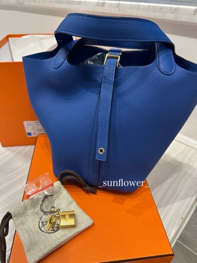 エルメス ピコタンロックPMサイズ ブルードプリュス/G金具 ピコタンロックPM ブルードプリュス ネイビー 紺[H056289CK7P