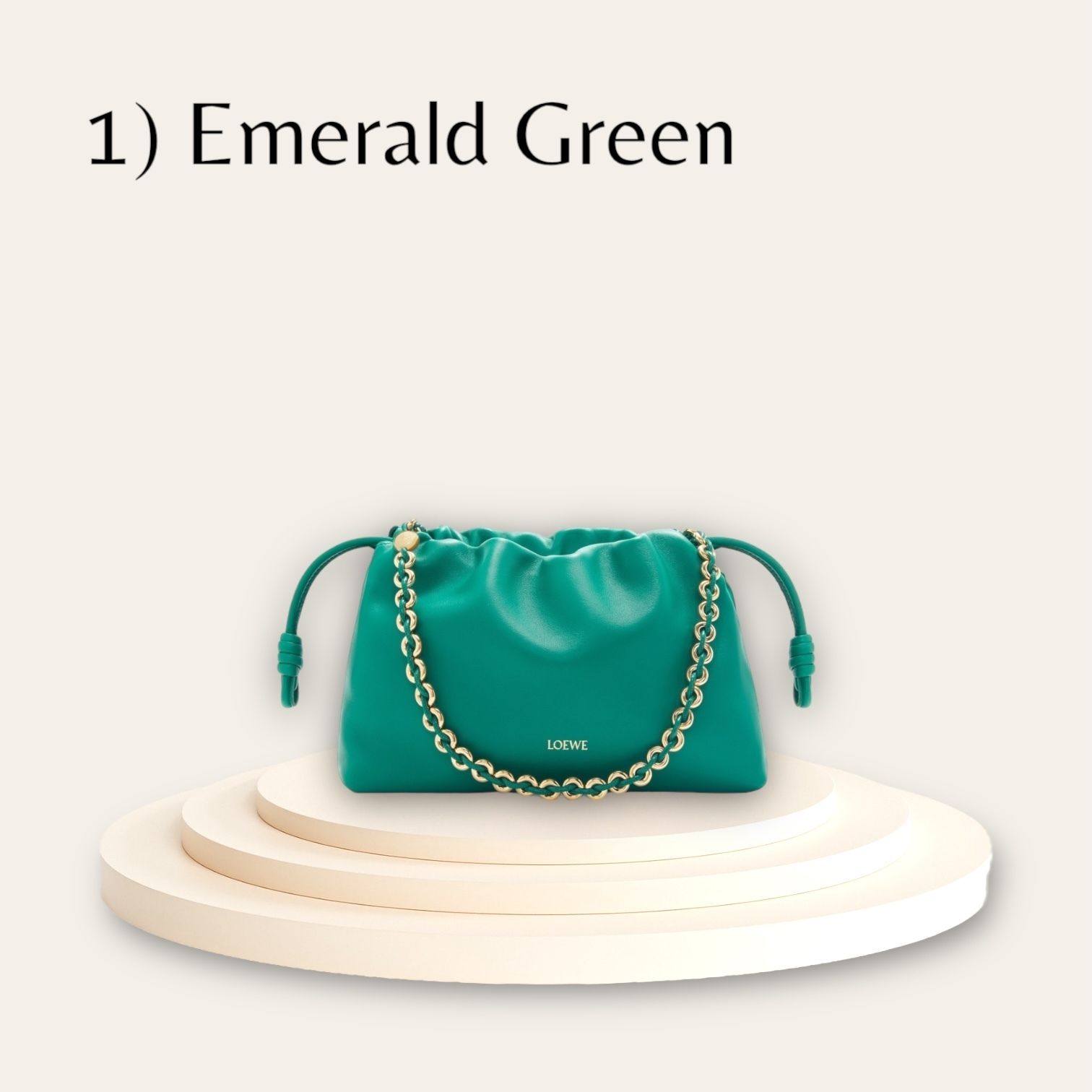◆LOEWE 最新作◆Flamenco パース ショルダーバッグ/Green◆ Medium Flamenco purse in mellow nappa lambskin Green - LOEWE