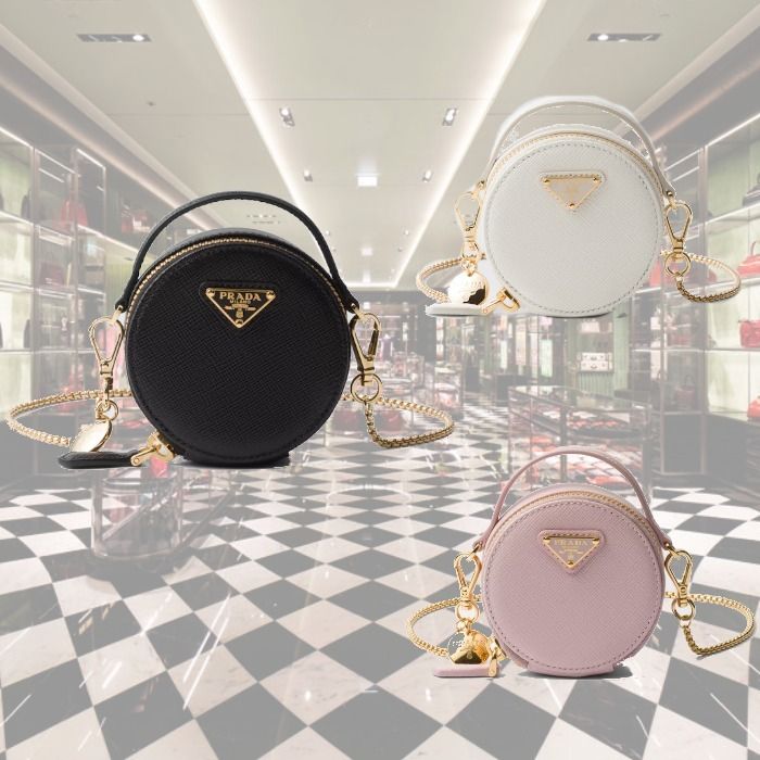 PRADA】ハート形 サフィアーノ レザー ミニポーチ (PRADA/ポーチ