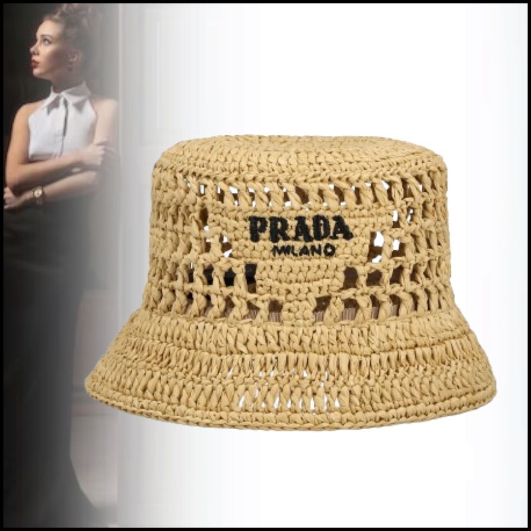 ◇直営店◇【PRADA】ウーブン ファブリック バケットハット