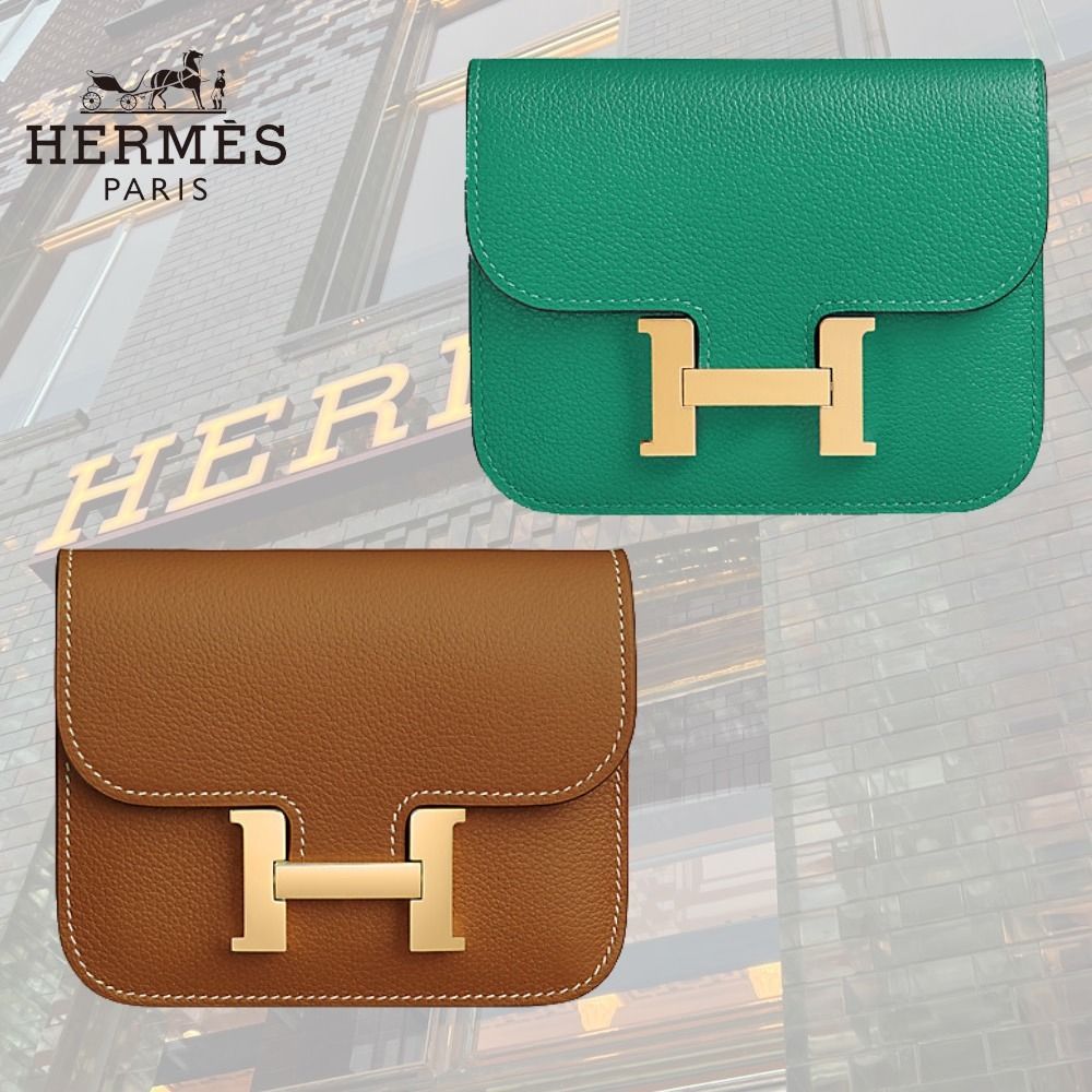 洗練を手元に宿す HERMES Portafoglio Constance Slim 財布 HERMES Constance Slim Wallet Gold Evercolor GHW *New