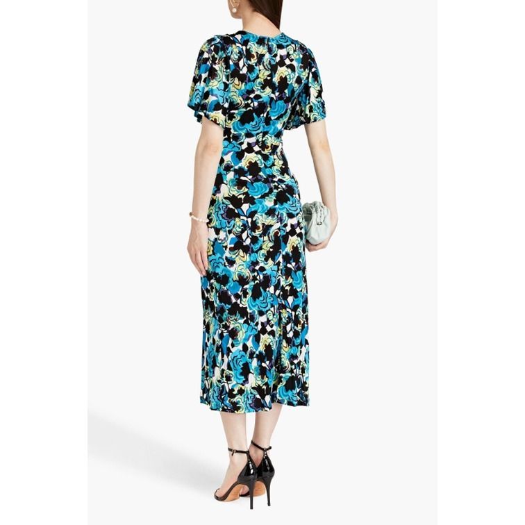 DVF☆ジャージー ラップ風 ドレープ ミディワンピース♪ 関税送込【DVF】ジャージー ラップ風ミディワンピース (DIANE