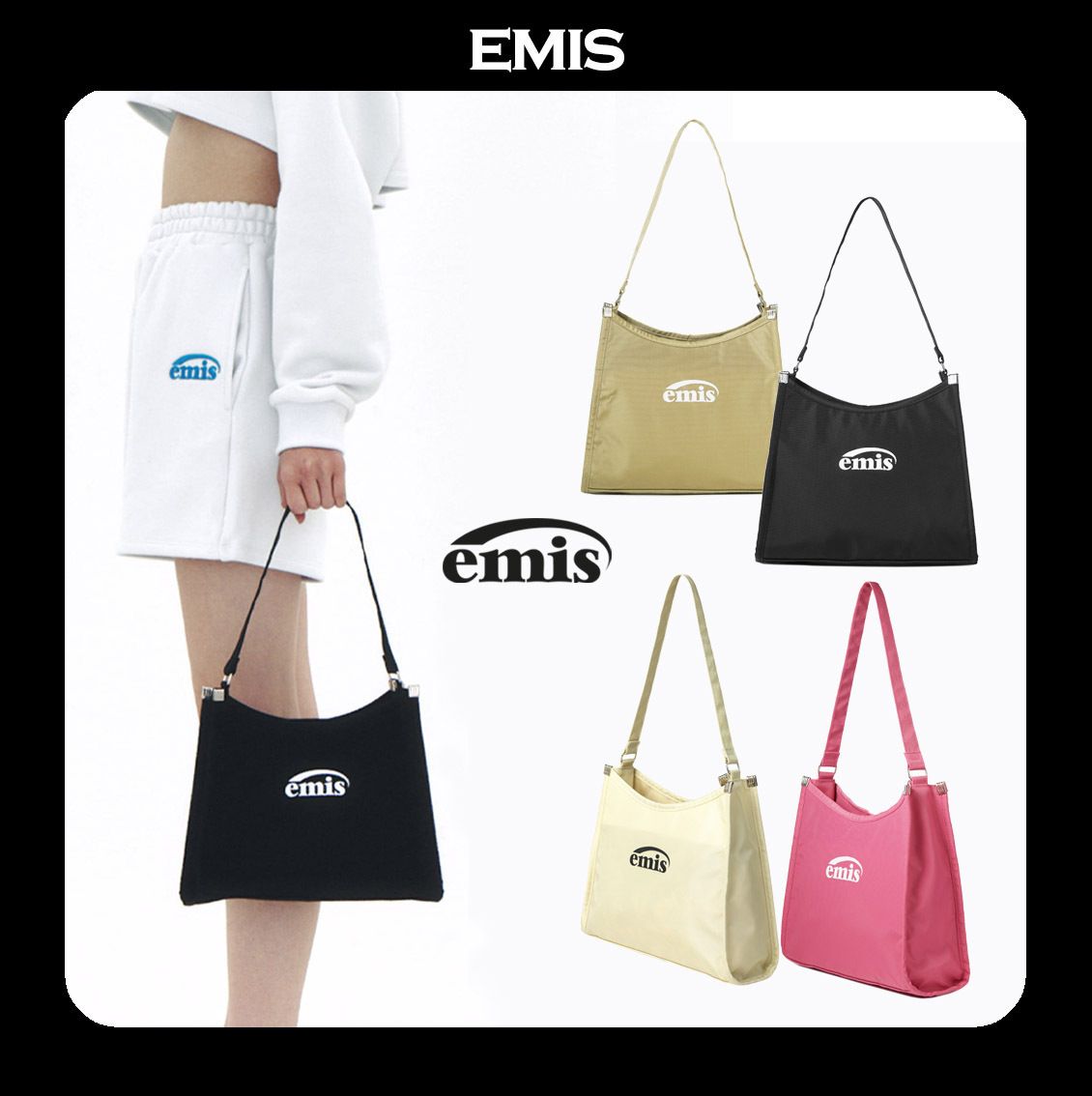 グランドセール SQUARE 韓国人気 [正規品] Emis☆ HOBO (EMIS/ショルダー BAG バッグ