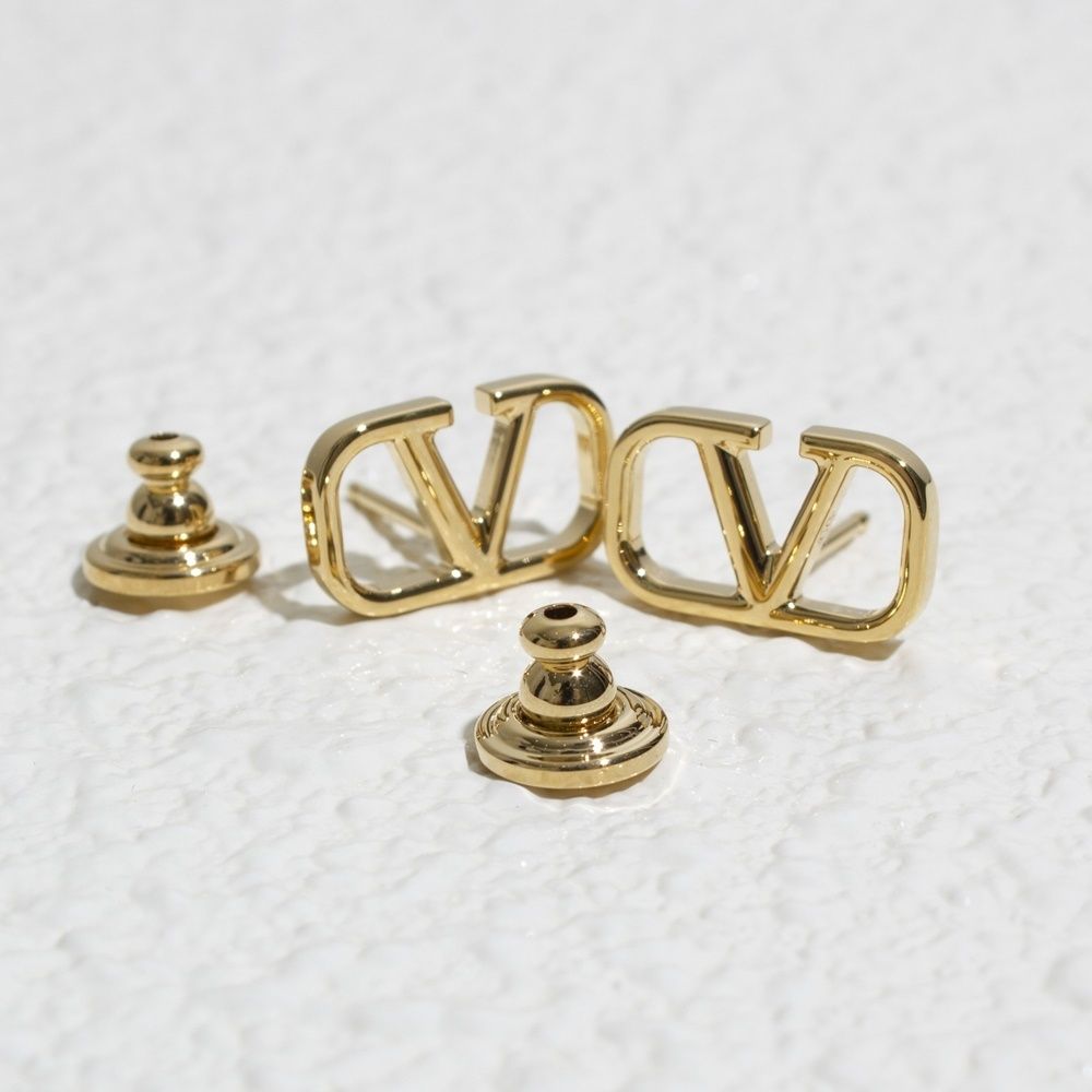 ブランド通販 Vロゴ METAL LOGO V ☆VALENTINO シグネチャー ピアス メタル アクセサリー