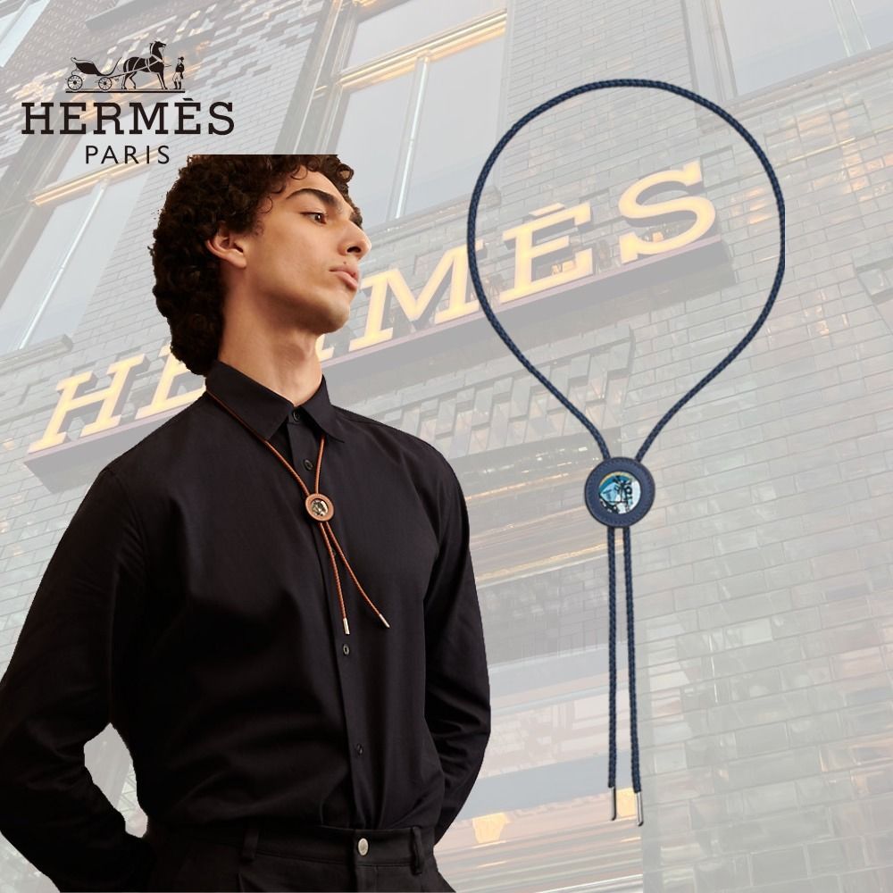 コーデのポイントに】HERMES Cheval Punk boloタイネックレス