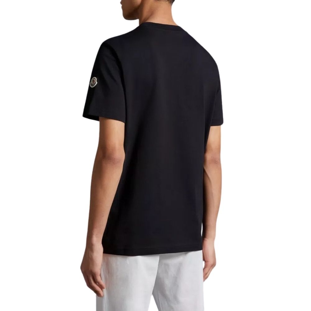 MONCLER*魅力を引き出そう*ブラック メタリックロゴ T シャツ