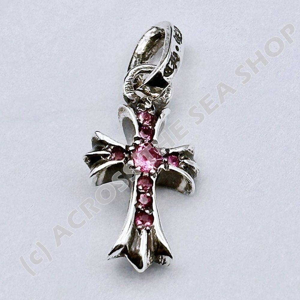 ☆クロムハーツ☆ BABY FAT CH CROSS PAVE PINK SAPPHIRE CHARM