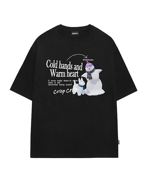 ODD STUDIO Nerd Snowman Graphic Over Fit T-Shirt (Odd Studio