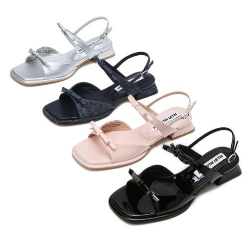 さらに100円引き◇JILLSTUART◇square toe bow flat sandals