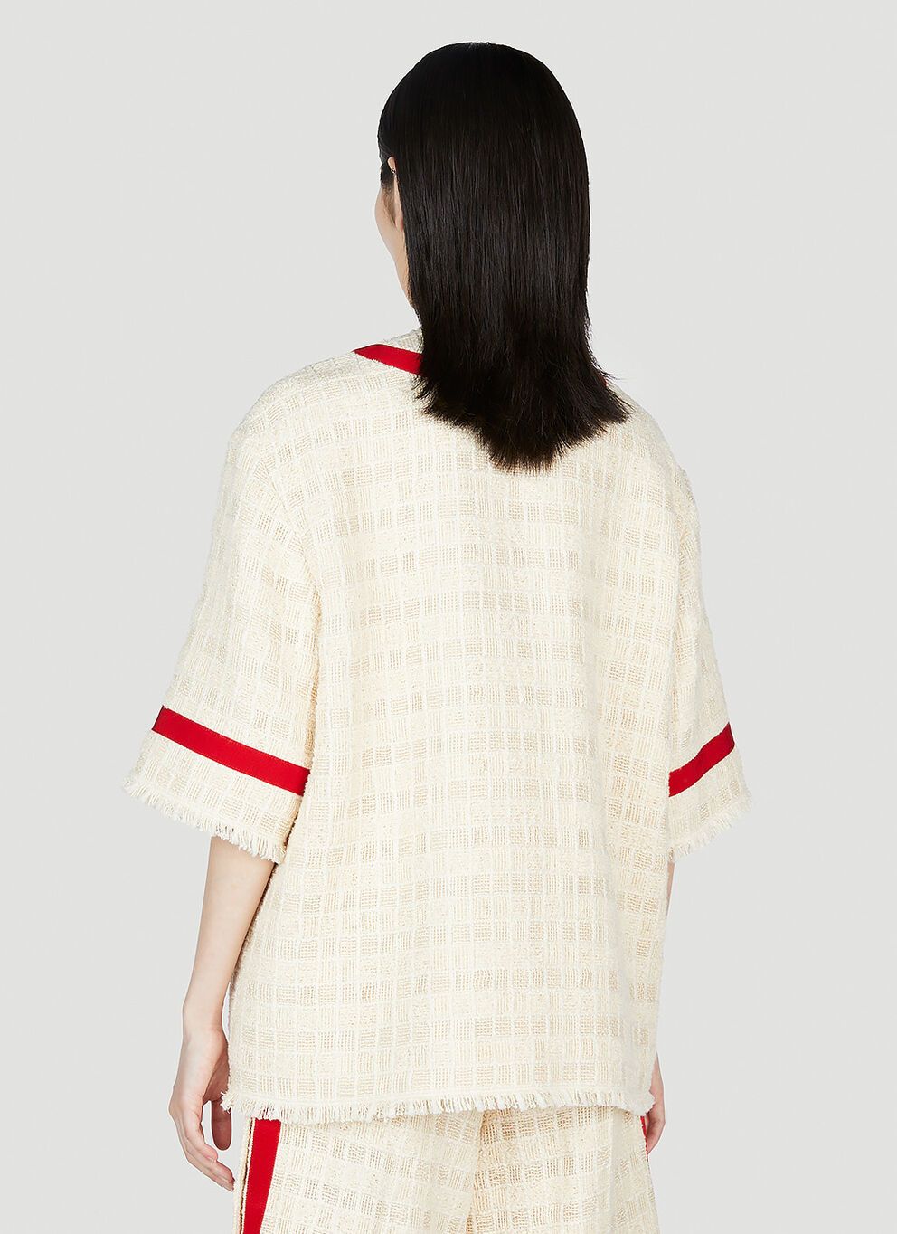 GUCCI インターロッキングGツイードジャケット GUCCI】 インターロッキングGツイードジャケット クリーム