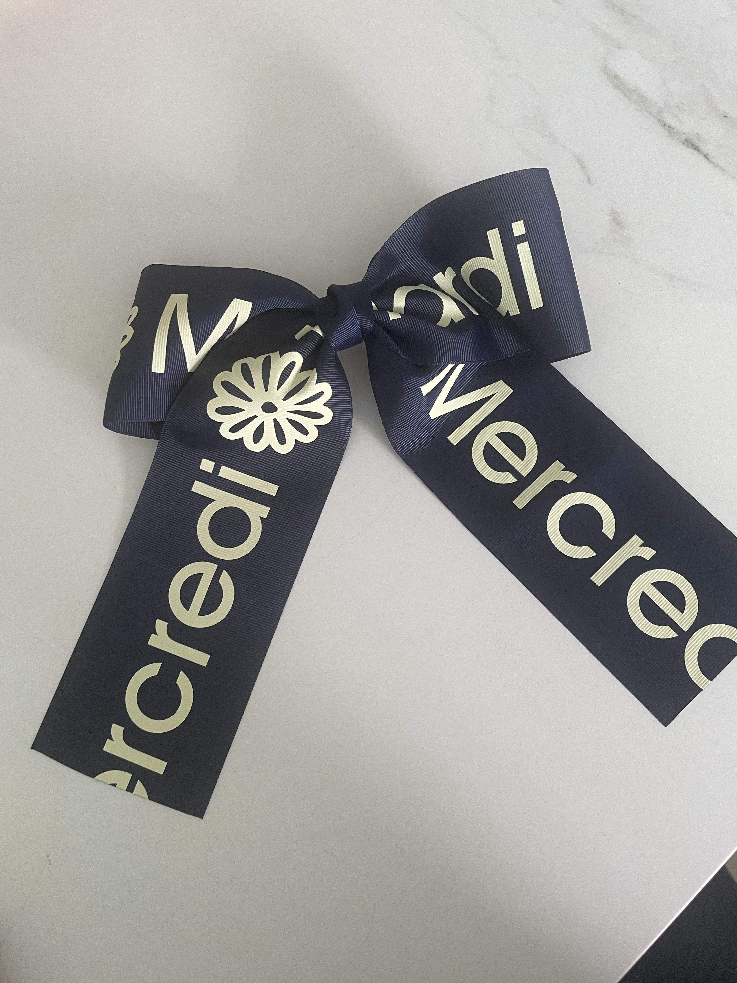MARDI MERCREDI】予約発送☆ ヘアクリップ リボン ネイビー