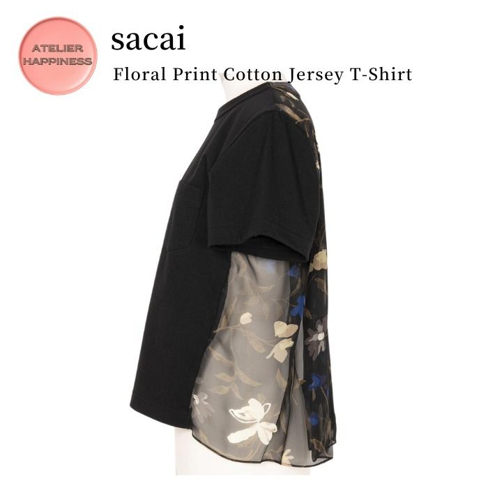 sacai】Floral Print Cotton Jersey T-Shirt (sacai/Tシャツ