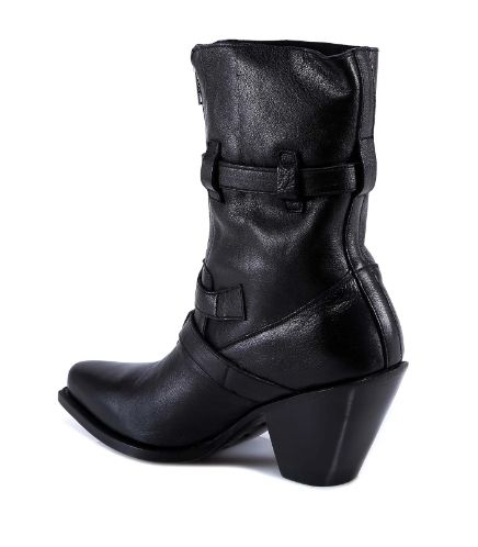 CELINE セリーヌバックル付き 黒 ポインテッドトゥブーツ